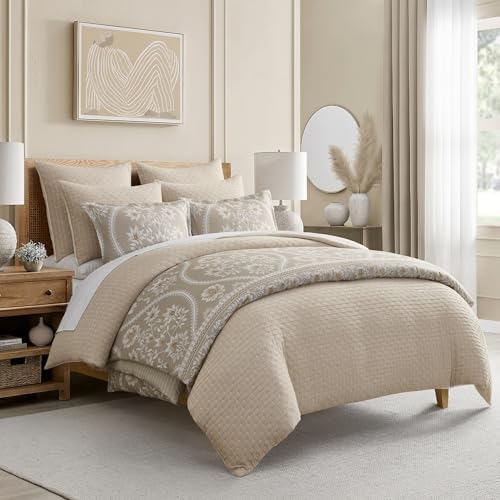 Levtex Home - Cross Stitch Duvet Cover Set - King Duvet Cover + Two