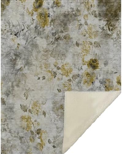 Addison Rugs ASB724 Taupe 50" x 70" Oversized Sherpa Throw Blanket