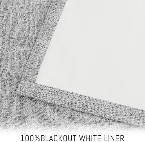 Yakamok Dove Grey Linen Textured Curtains 63 Inches Long for Living