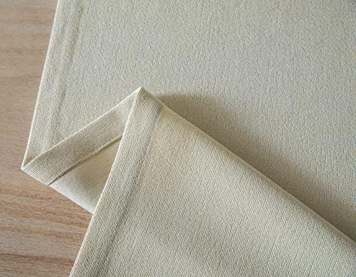 ZeeMart Burlap Style Farmhouse Table Runner, 14x90 Inches Cream