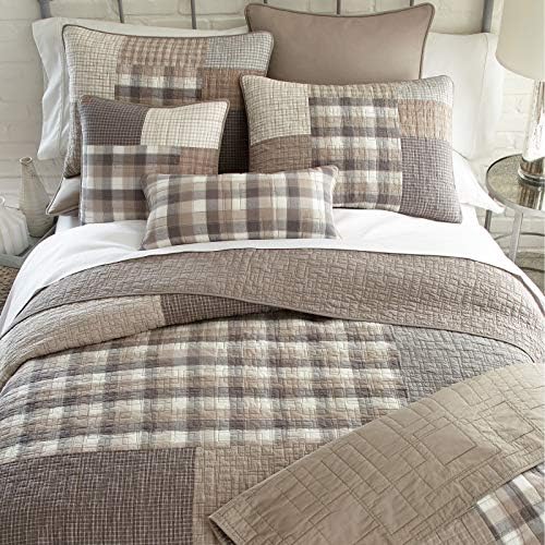 Donna Sharp Cotton King Quilt, Smoky Square, 110" x 96"
