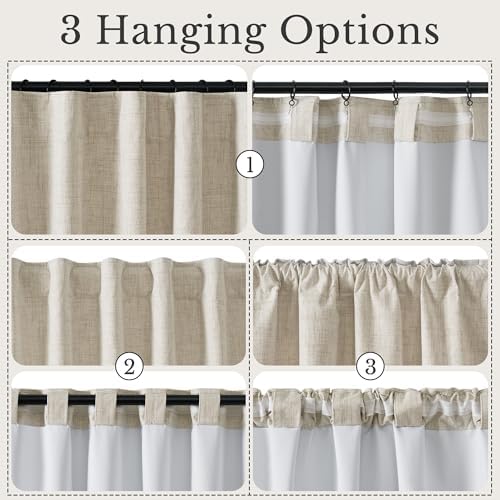 NICETOWN DIY Pinch Pleat 100% Blackout 108 inch Curtains with Hook