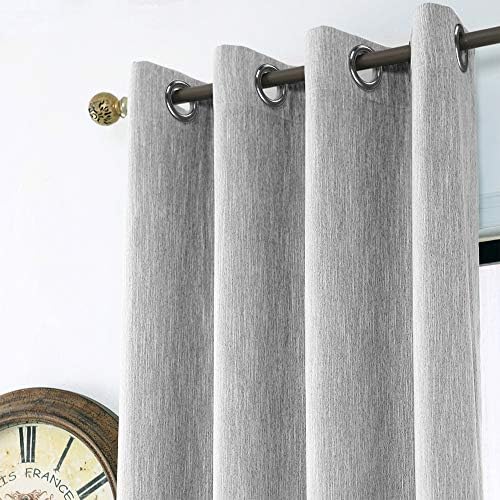 Melodieux Elegant Cotton Room Darkening Blackout Curtains for Living