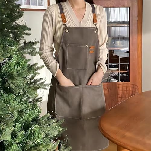 Canvas Apron, Simple Style Cotton One Size Unisex Adjustable Multi