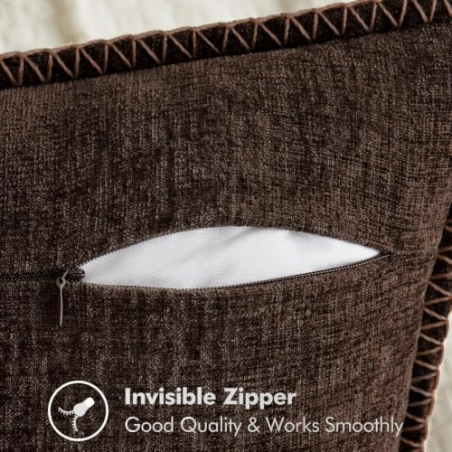MIULEE Decorative Couch Throw Pillow Covers 20x20 Inch Dark Brown