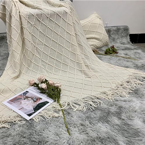 50" × 70" Knitted Throw Blanket, Soft & Cozy Decorative Throw Blankets