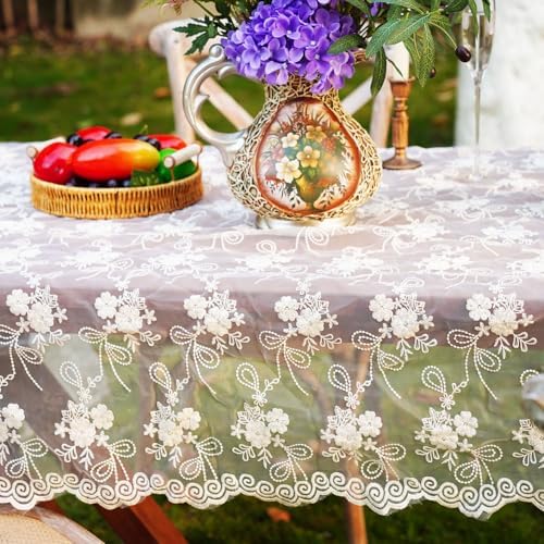 JE JOUE French Embroidery Lace Tablecloth - Round/Rectangular/Square