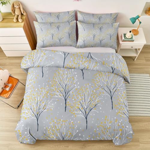 Comforter Cover Set King, 3-Piece Minimalism Plants Branches