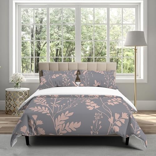 INFLAG Floral Duvet Cover, 100% Soft Cotton 3 Pieces Floral Bedding