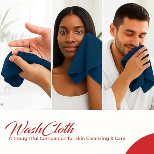 RIVERSIDE 60-Pack Cotton Washcloths – Soft & Absorbent Face Towels