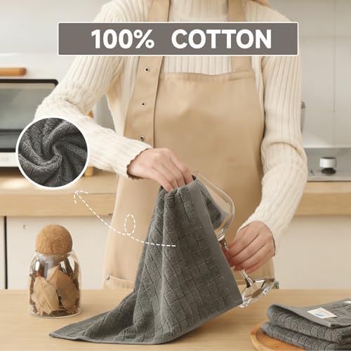 100% Cotton Kitchen Dish Cloths Set (8 Pack) – 13 x 13 Inches Ultra