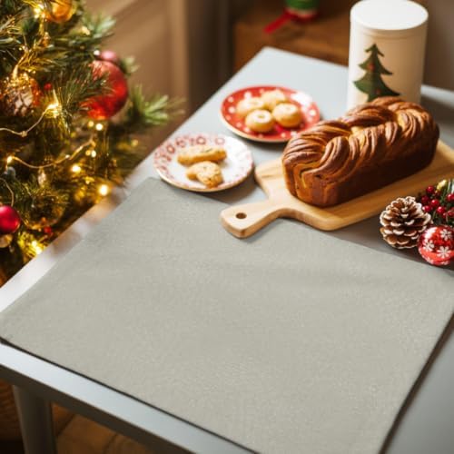 Light Gray Placemats Set of 8, Cotton Linen Fabric Place Mats, Modern