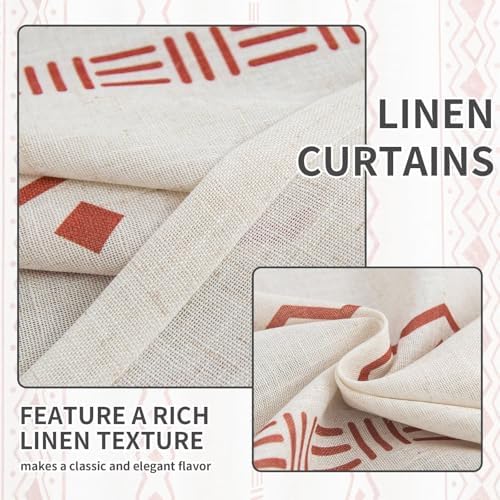SpaceDresser Boho Curtains 96 Inch Length, Light Filtering Vintage