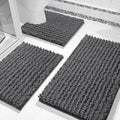 Yimobra Bathroom Rug Set 3 Piece, Super Absorbent Bath Mat Set, Dark