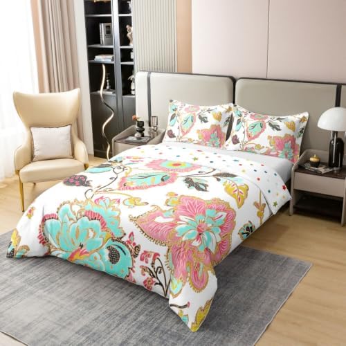 Feelyou Boho Duvet Cover 100% Cotton Queen Size