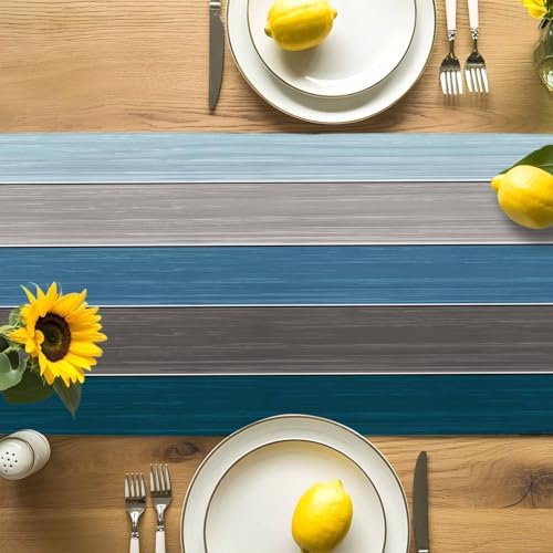 Rustic Farmhouse Burlap Table Runner 90 Inches Long Cotton Linen
