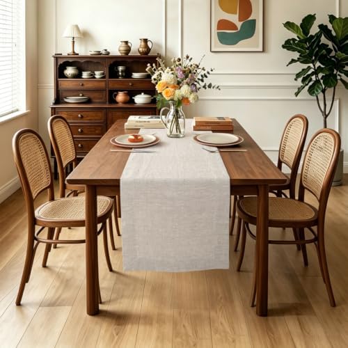 Linen Table Runner 14X144 Inches,100% French Linen Tablerunner,Machine