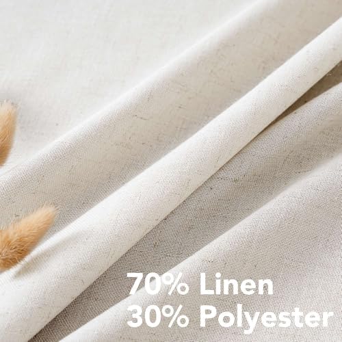H.VERSAILTEX Natural Linen Grommet Curtains 84 Inch Length for Living
