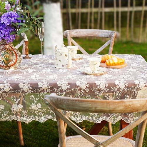 JE JOUE French Embroidery Lace Tablecloth - Round/Rectangular/Square
