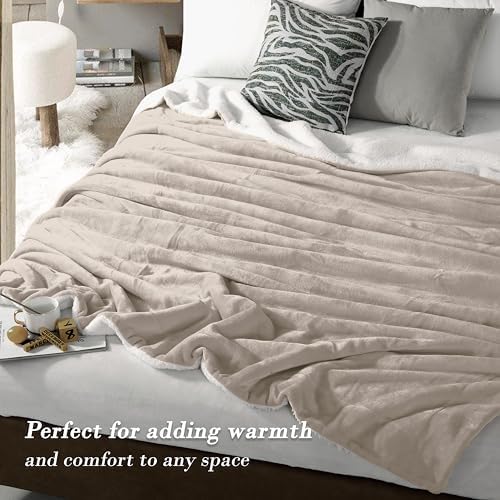 Mocassi Premium Ultra-Soft Flannel Fleece Sherpa Throw Blanket - Warm