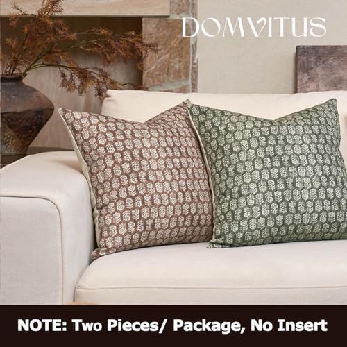 DOMVITUS Floral Pillow Covers Set of 2, Throw Pillow Covers 18x18