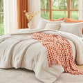 MUXHOMO Cal King Comforter Set, 3-Piece All-Season Bedding, Beige