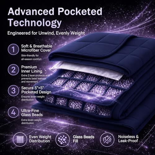 Weighted Blanket for Adults 12lbs, 48"x72", Twin Full Size Cooling