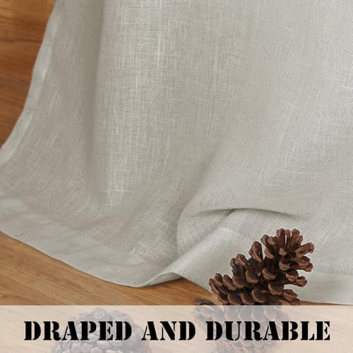 H.VERSAILTEX Linen Curtains Elegant Natural Linen Semi Sheer Curtains