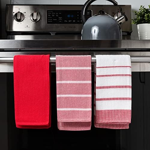 Fabstyles Kitchen Towels Cuisine Stripes Premium Quality 100% Cotton