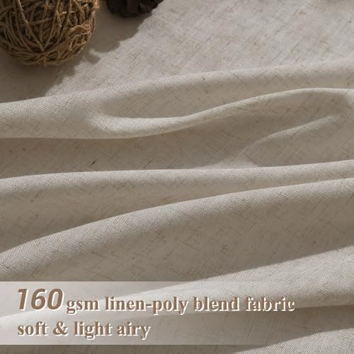 Joywell Linen Curtains 84 Inches Long for Living Room Cobblestone