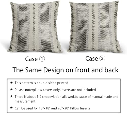 Olive Green Pillow Covers 22x22 Set of 2 Gray Grey Dot Striped