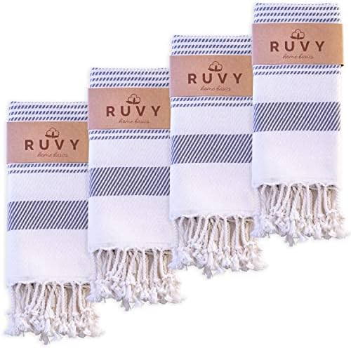 Ruvy Home Basics Turkish Hand Towels for Bathroom Set of 4 | 18"x40"