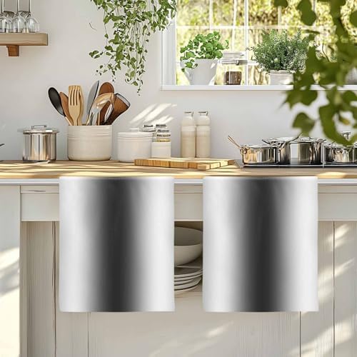 Dark Grey White Kitchen Towels Set of 4, Absorbent Microfiber Soft