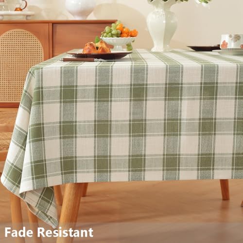 TruDelve Square Tablecloth 70 x 70 Green Checkered Outdoor Picnic