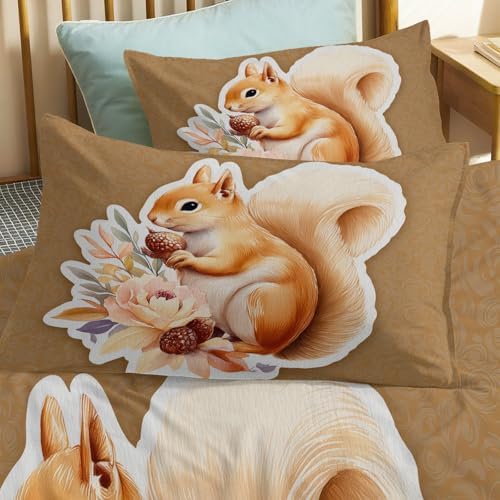 California King Duvet Cover Set Retro Pine Acorn Soft Microfiber
