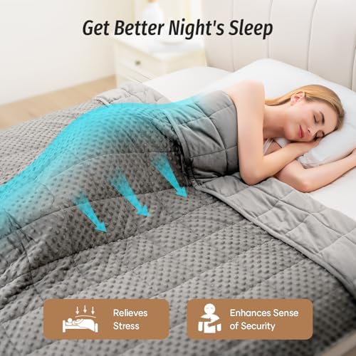 Wemore Weighted Blanket for Adults 15 lbs Twin Size 48"x72" Grey