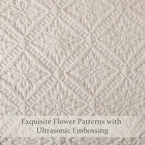 Exclusivo Mezcla King Quilt Set, Beige Cream