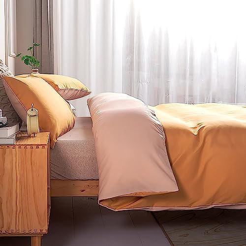 Bedding 3 Pieces Duvet Cover Set,Beige and Khaki Soft Microfiber