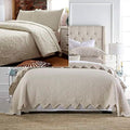 Brandream 6PC Beige Quilts Set Queen King Size Cotton Farmhouse