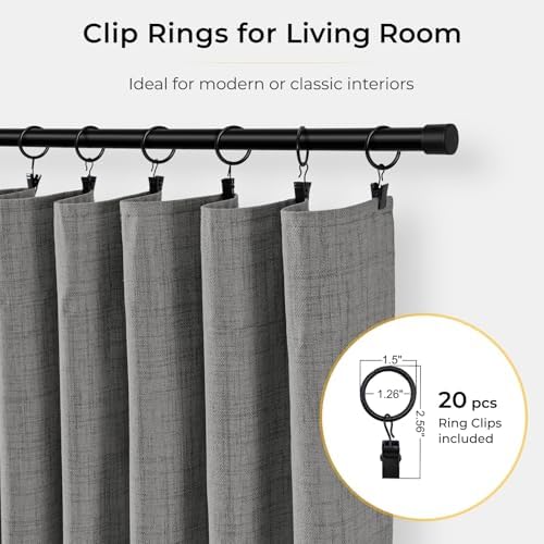 INOVADAY 100% Blackout Curtains for Bedroom Black Out Curtain 120 Inch