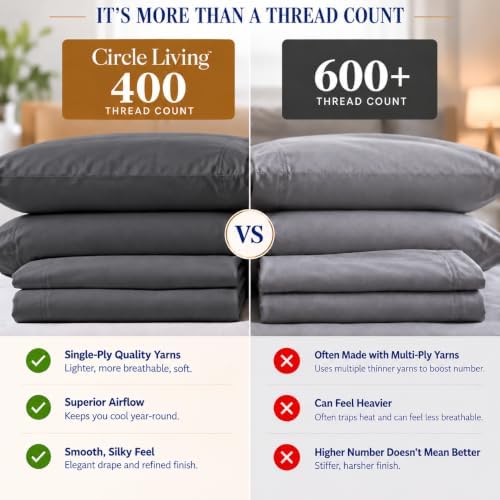 King Size Sheets Set, Luxury 100% Cotton Bed Sheets with 16" Deep