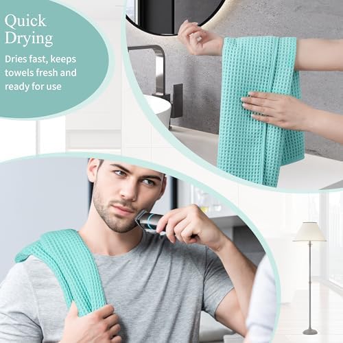 Microfiber Waffle Hand Towels, 2 Pieces, Soft, Absorbent, Fast Drying