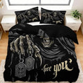 King Duvet Cover Set Grey, Duvet Cover Set Microfiber, Zipper Closure