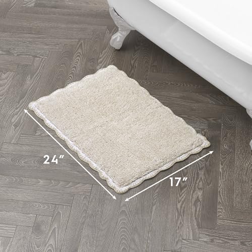 Laura Ashley Heathered Crochet Border 100% Cotton 17"x24"