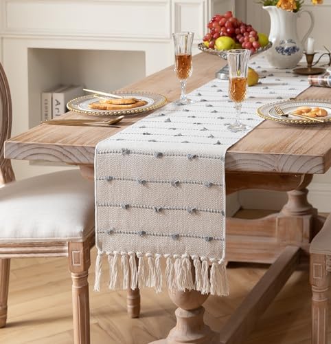 Caflife Boho Table Runner 48 Inchs Long for Modern Farmhouse Room Home