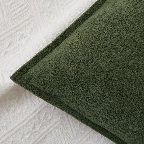 Kevin Textile Soft Waterproof Pillow Covers 18x18 Inch 2 Pack, Moss