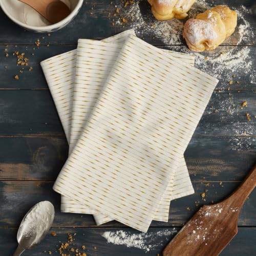 Vertical Stripes Kitchen Towels Set of 3, Water Absorbent Dish Towel