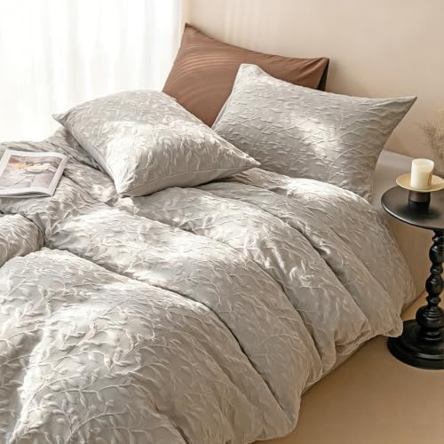 INFLAG Duvet Cover Set, Jacquard Boho Chic Bedding for All Seasons