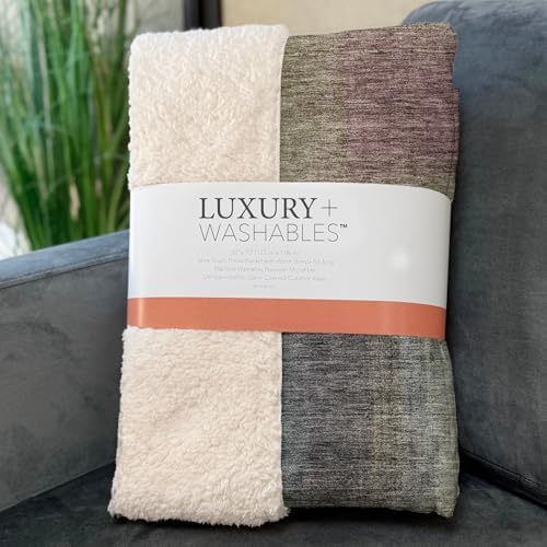 Addison Rugs ASB742 Beige 50" x 70" Oversized Sherpa Throw Blanket