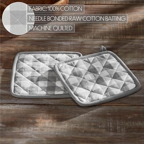 VHC Brands Cotton Pot Holder Set of 2, Heat Resistant, Kitchen